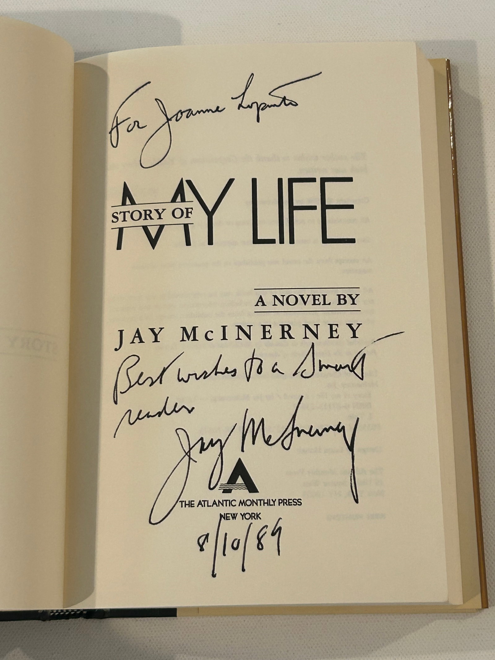 (NYC Fiction) Jay Mcinerney SIGNED Editions - 2