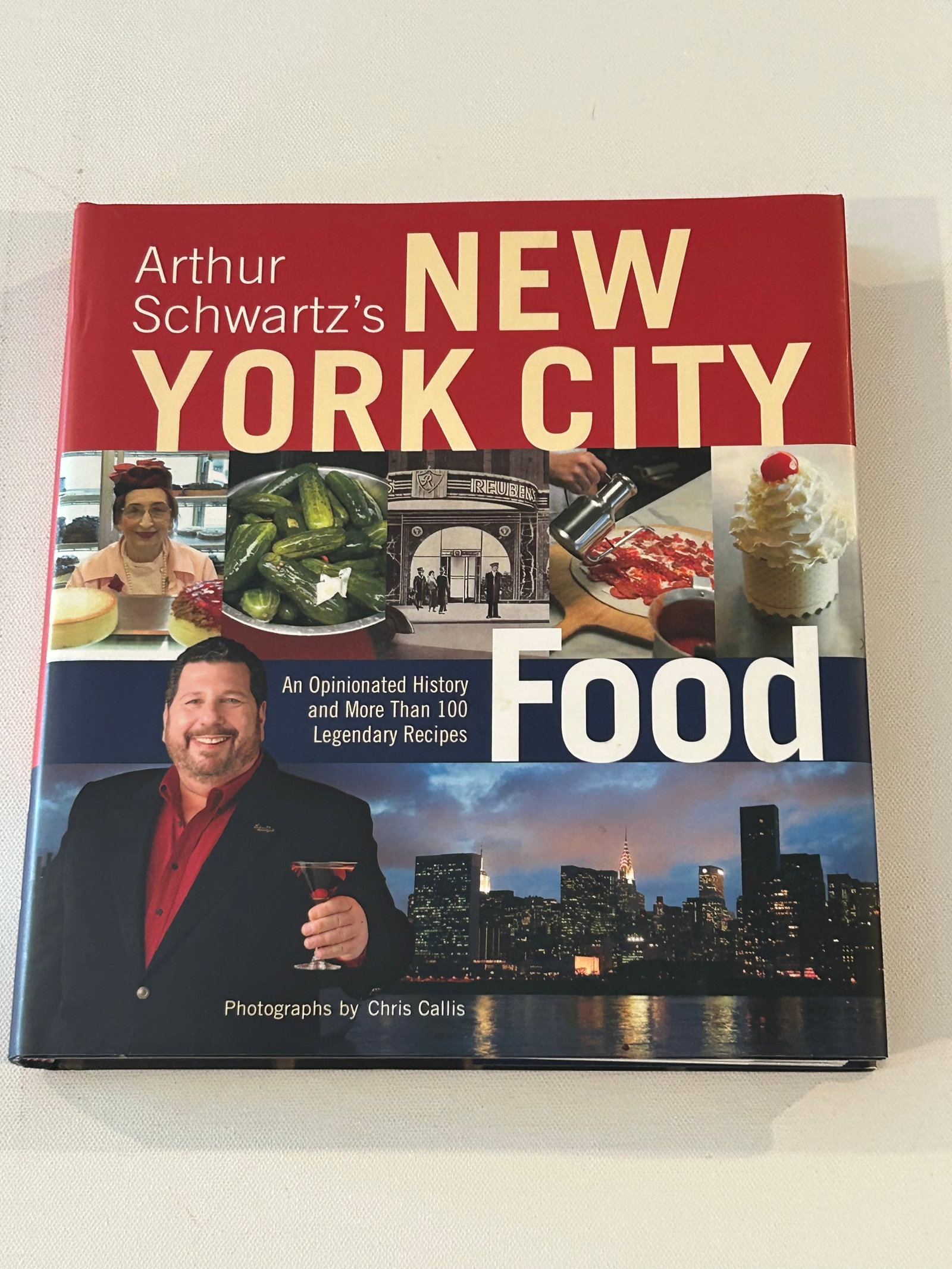 (NYC Food) Arthur Schwartz's New York City Food SIGNED & Inscribed First Edition: Arthur Schwartz's New York City Food SIGNED & Inscribed First Edition published by Stewart Tabori & Chang, New York, 2004. Dimensions: 12 x 12" x 3".