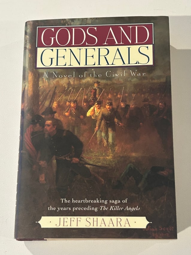Gods And Generals by Jeff Shaara SIGNED & Inscribed First Edition: Gods And Generals by Jeff Shaara SIGNED & Inscribed First Edition published by Ballantine Books, New York, 1996. Dimensions: 11" x 9" x 3"