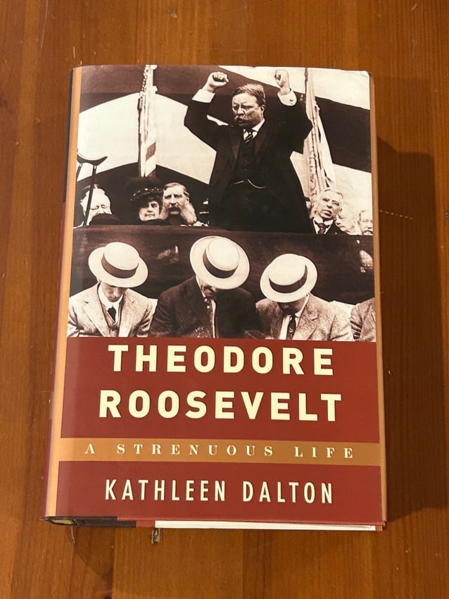 Theodore Roosevelt A Strenuous Life by Kathleen Dalton SIGNED & Inscribed First Edition: Colonel Roosevelt Theodore Roosevelt Goes To War, 1897-1898 by H. Paul Jeffers SIGNED & Inscribed First Edition published by John Wiley & Sons, New York, 1996. Dimensions: 11" x 9" x 3"