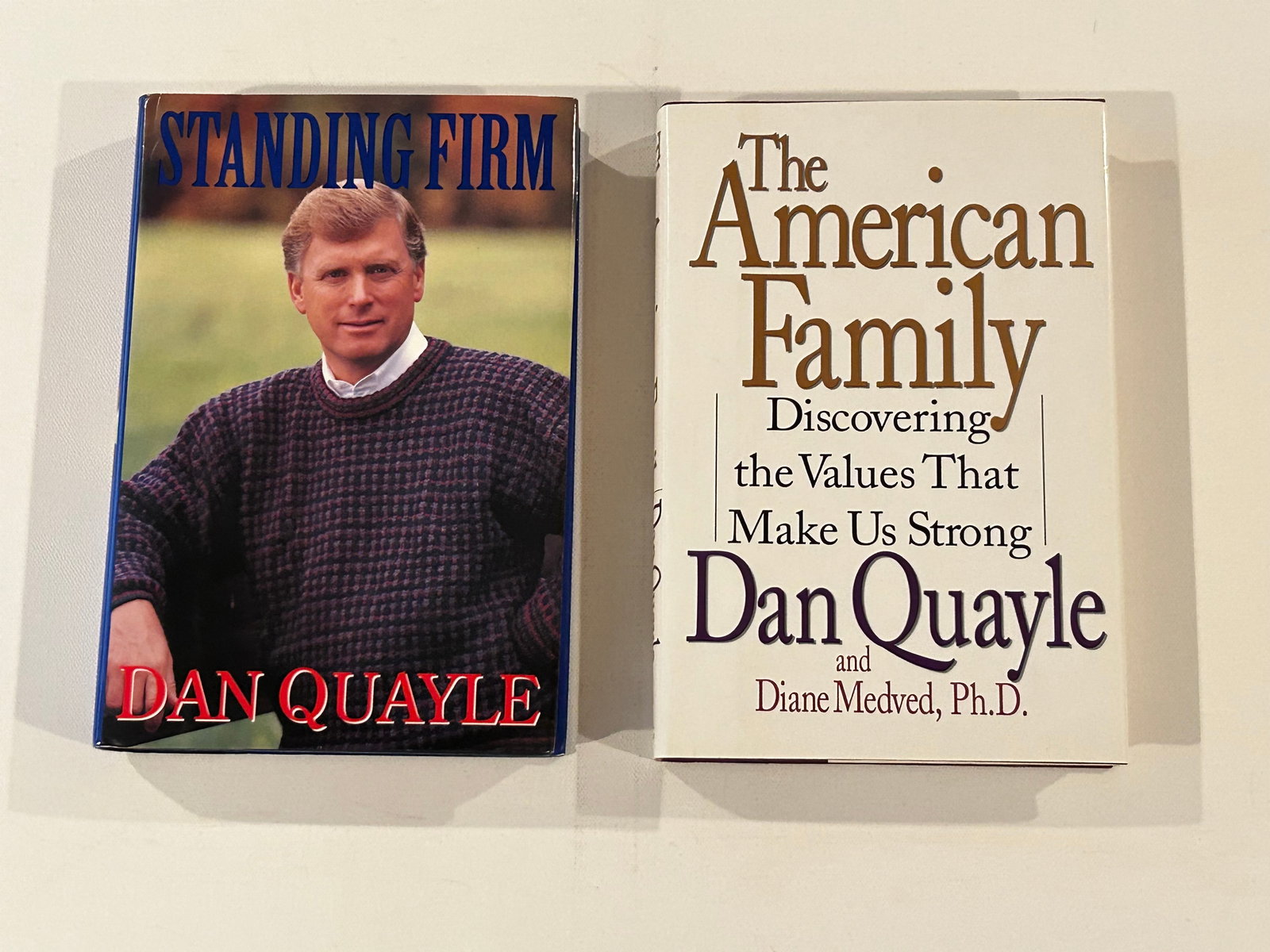 Standing Firm & The American Family by Dan Quayle SIGNED First Editions: Standing Firm by Dan Quayle SIGNED First Edition published by Harper Collins, New York, 1994. The American Family by Dan Quayle SIGNED & Inscribed First Edition published by Harper Collins, New York, 