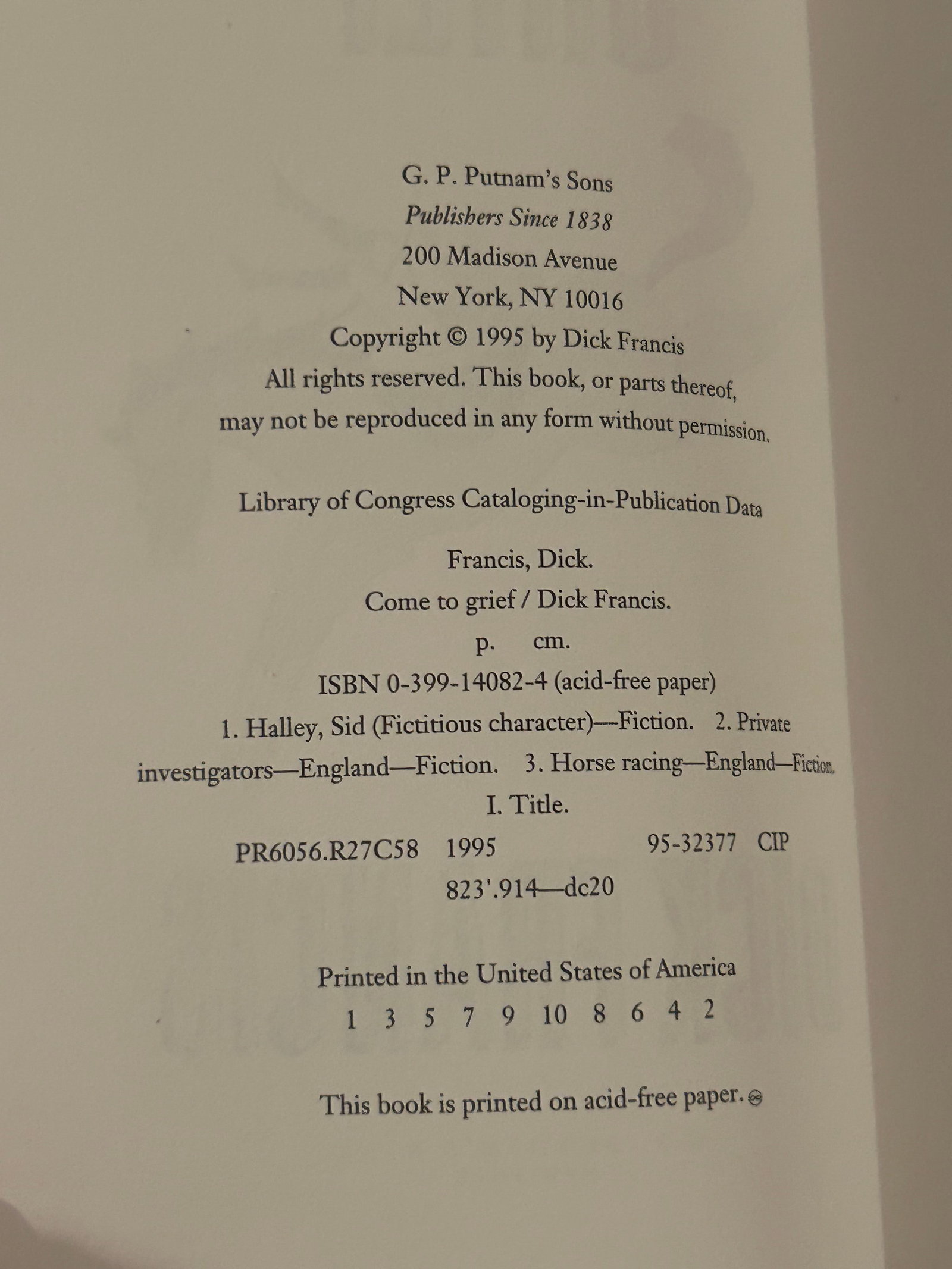 Dick Francis SIGNED First Editions - 10