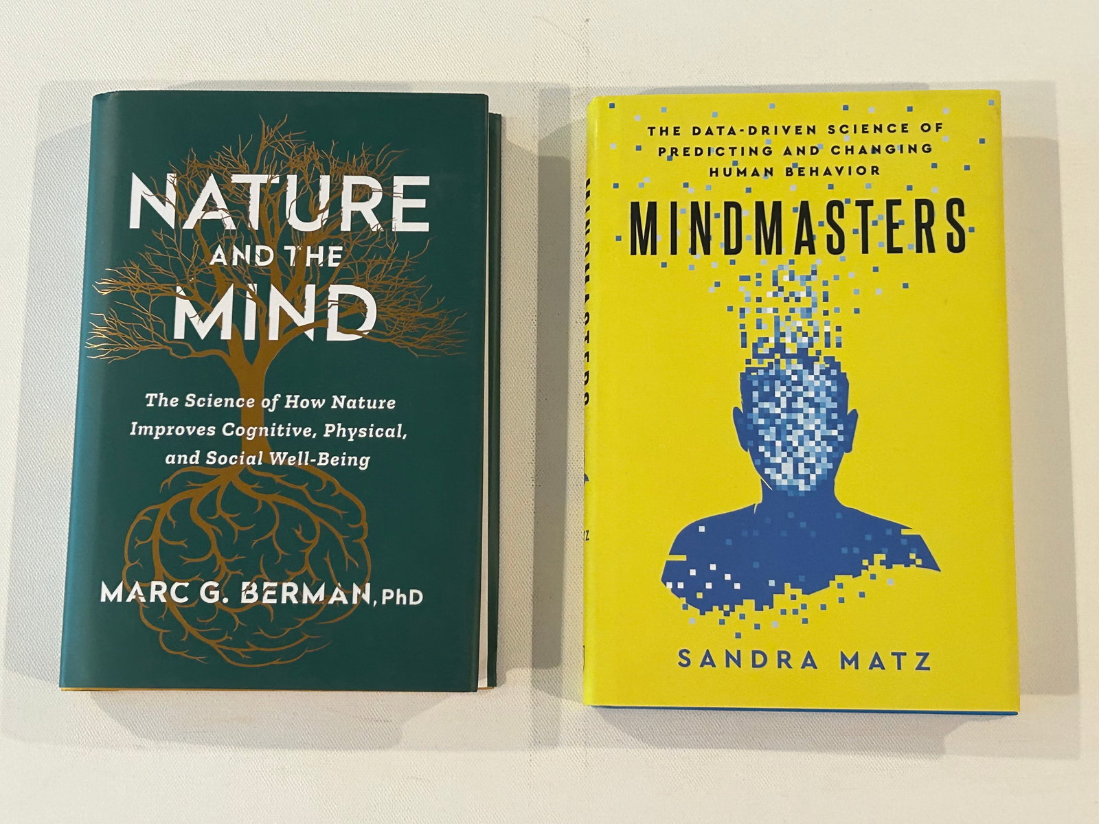 Nature And The Mind & Mindmasters SIGNED Editions: Nature And The Mind by Marc G. Berman SIGNED SIGNED & Inscribed Third Printing published by Simon Element, New York, 2025. Mindmasters by Sandra Matz SIGNED First Edition published by Harvard