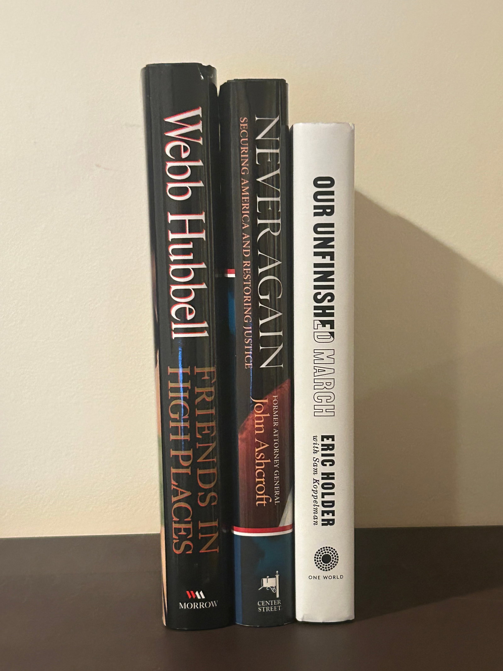 (Department of Justice) Webb Hubbell, John Ashcroft & Eric Holder SIGNED First Editions (1 of 10)