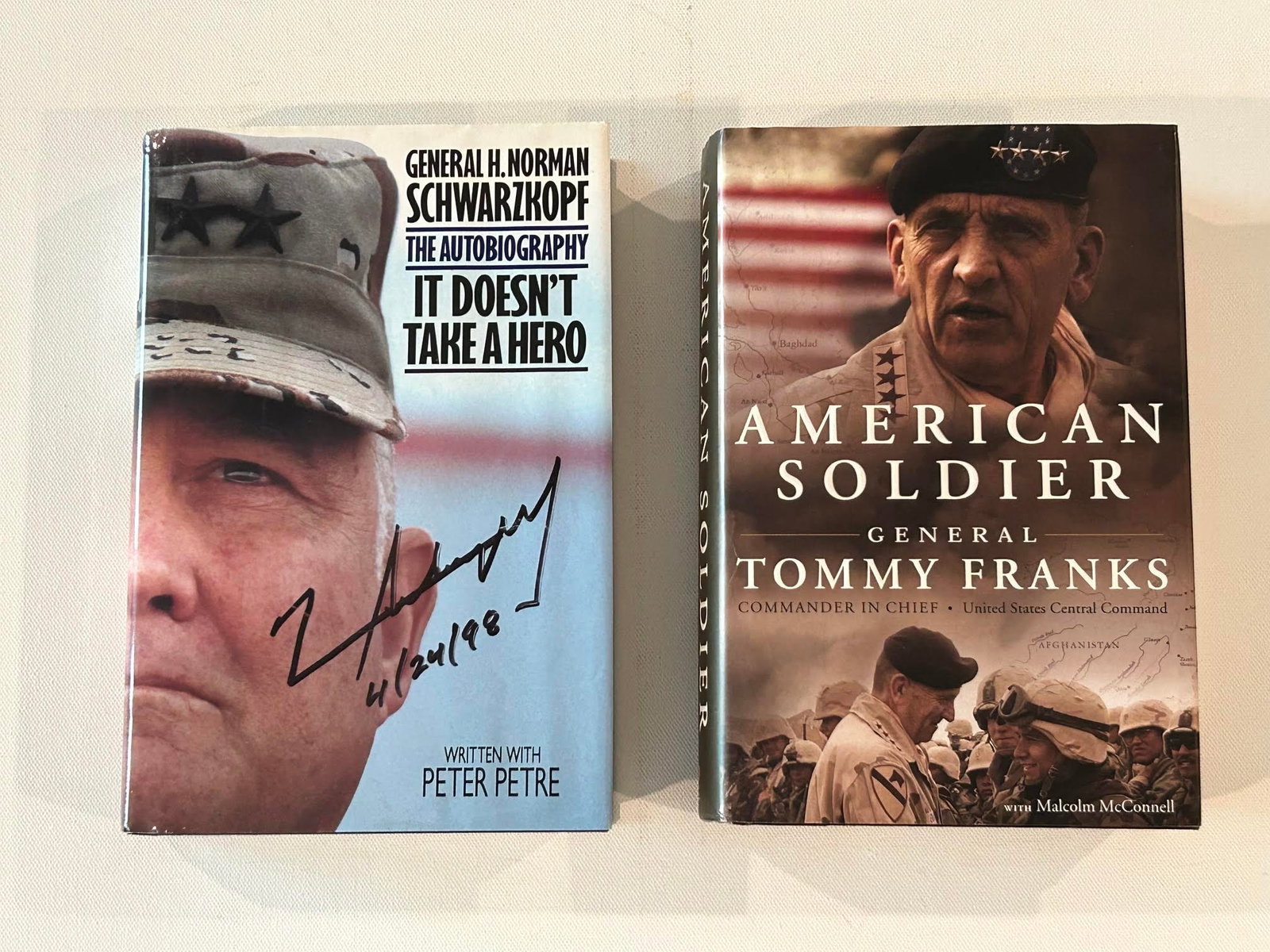 (Generals) General H. Norman Schwarzkopf & General Tommy Franks SIGNED First Editions (1 of 8)