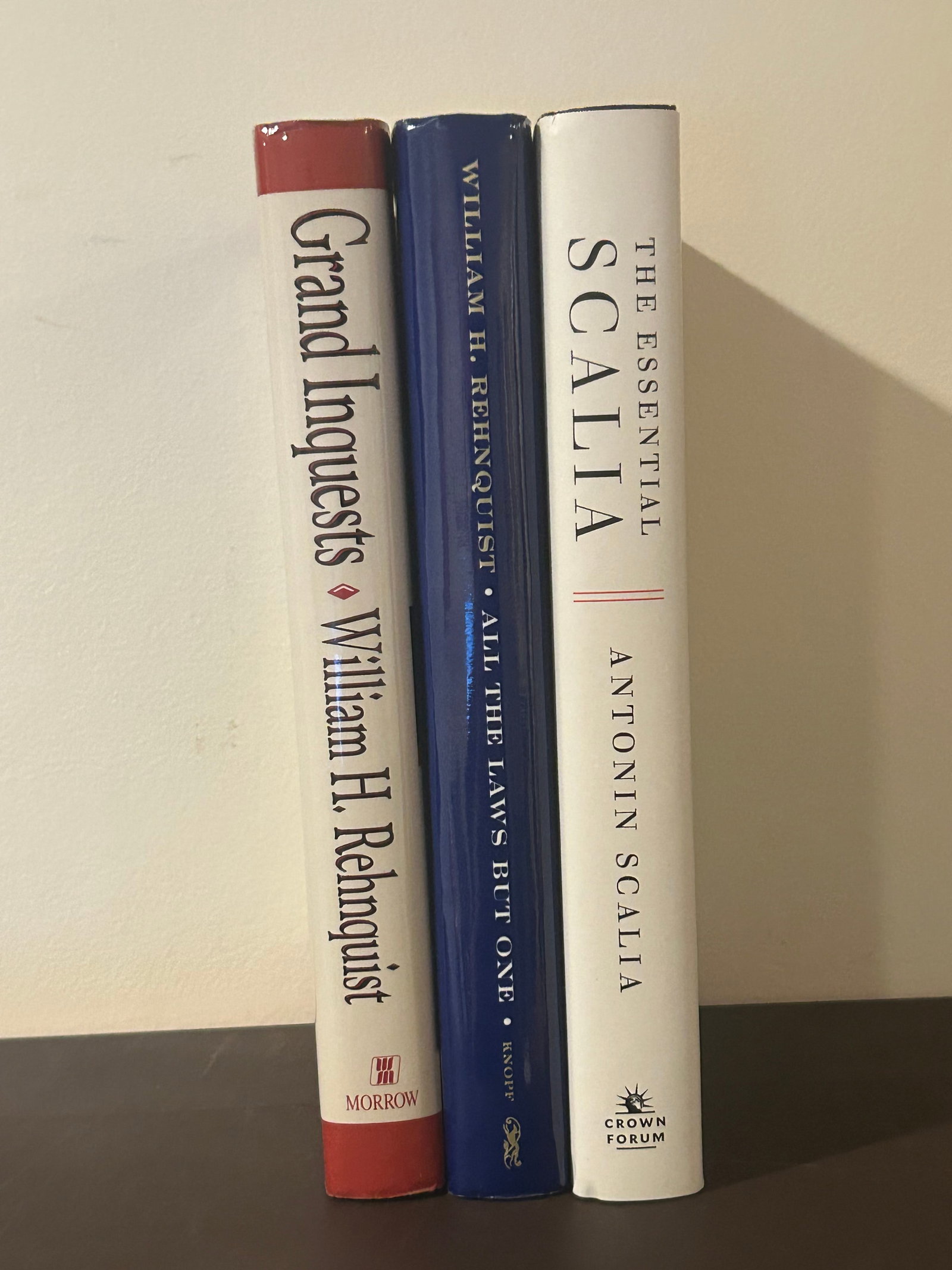 (Supreme Court) William H. Rehnquist & Antonin Scalia First Printings: (Supreme Court William H. Rehnquist & Antonin Scalia First Printings published by William Morrow, Alfred A. Knopf & Crown Forum, New York, 1992,1998, 2020. Dimensions: 11" x 9" x 5"