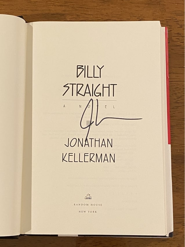 Billy Straight By Jonathan Kellerman SIGNED First Edition - 2