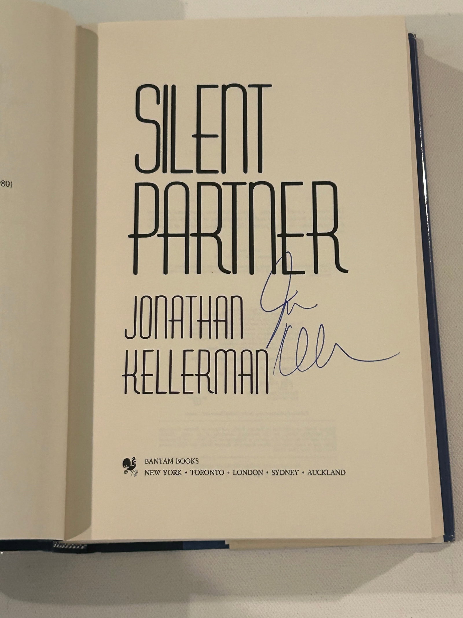 Silent Partner by Jonathan Kellerman SIGNED First Edition - 2