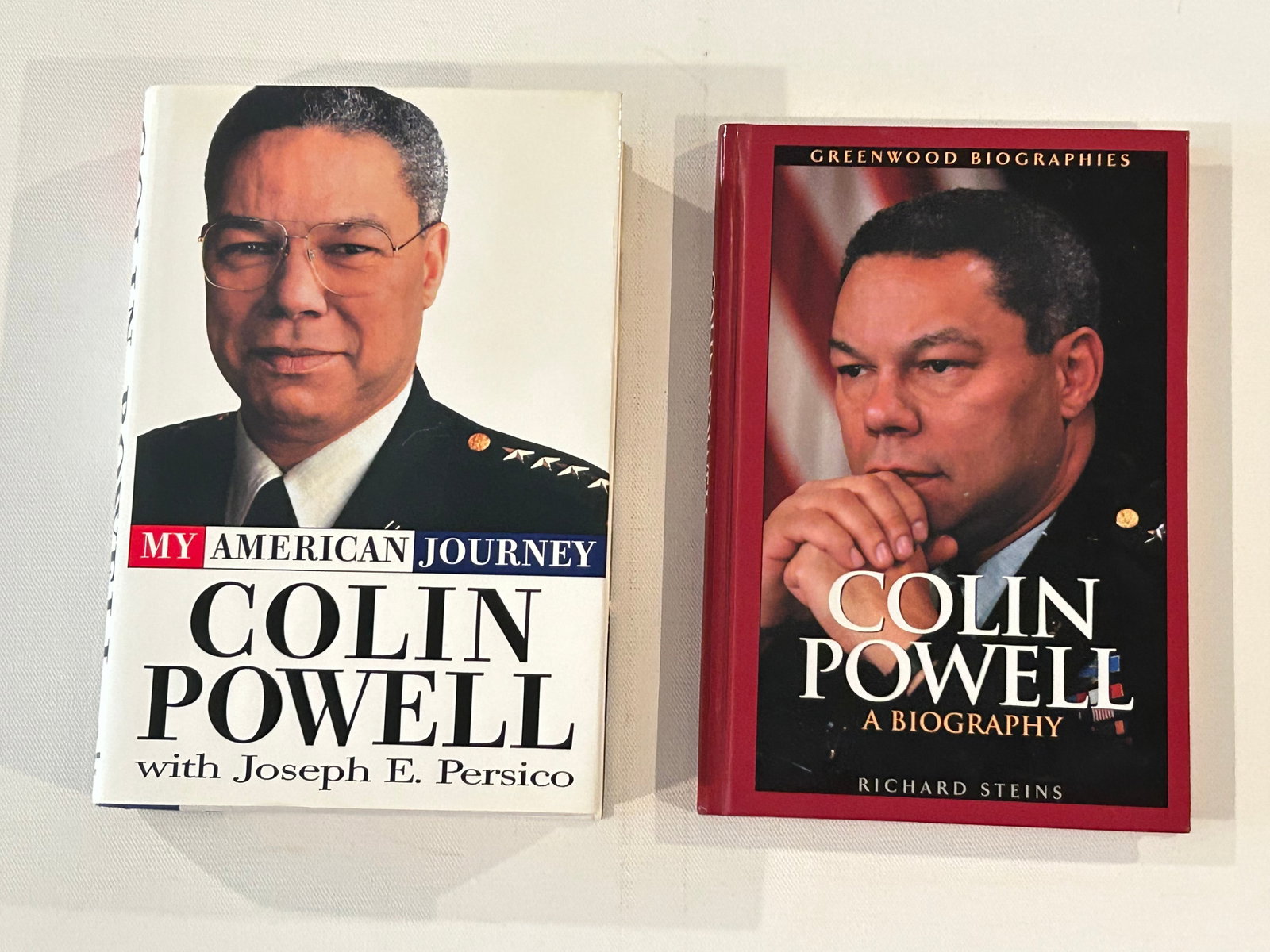 My American Journey by Colin Powell SIGNED First Edition & Another Biography of Powell: My American Journey by Colin Powell SIGNED First Edition published by Random House, New York, 1995. Colin Powel A Biography by Richard Steins SIGNED & Inscribed First Edition published by Greewood Pre
