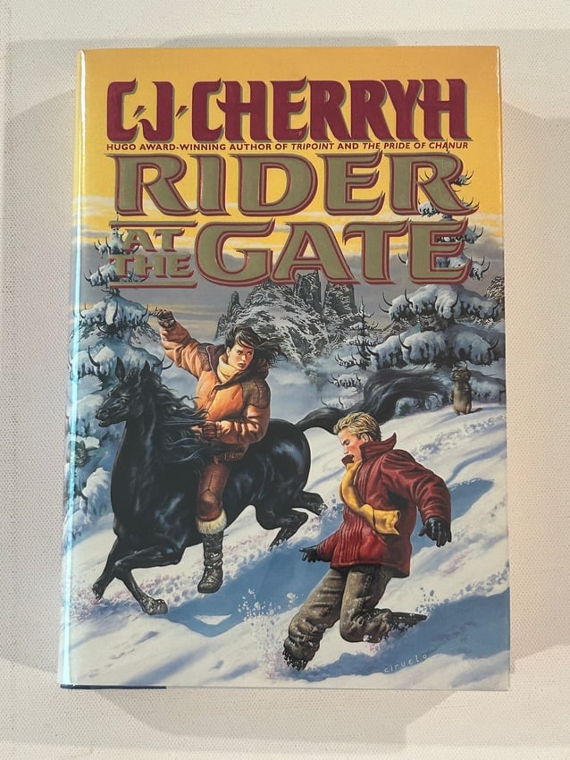 Rider At The Gate by C. J. Cherryh SIGNED & inscribed First Edition: Rider At The Gate by CJ Cherryh SIGNED & inscribed First Edition published by Warner Books, New York, 1995. Dimensions: 11" x 9" x 3"