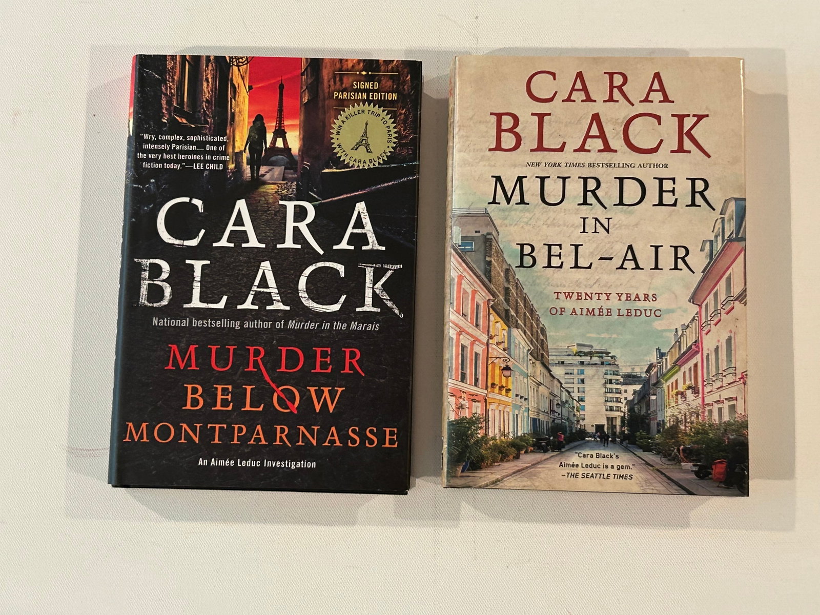 Murder Below Montparnasse & Murder In Bel-Air by Cara Black SIGNED First Editions: Murder Below Montparnasse & Murder In Bel-Air by Cara Black SIGNED First Editions published by Soho Crime, New York, 2013, 2019. Dimensions: 11" x 9" x 3"