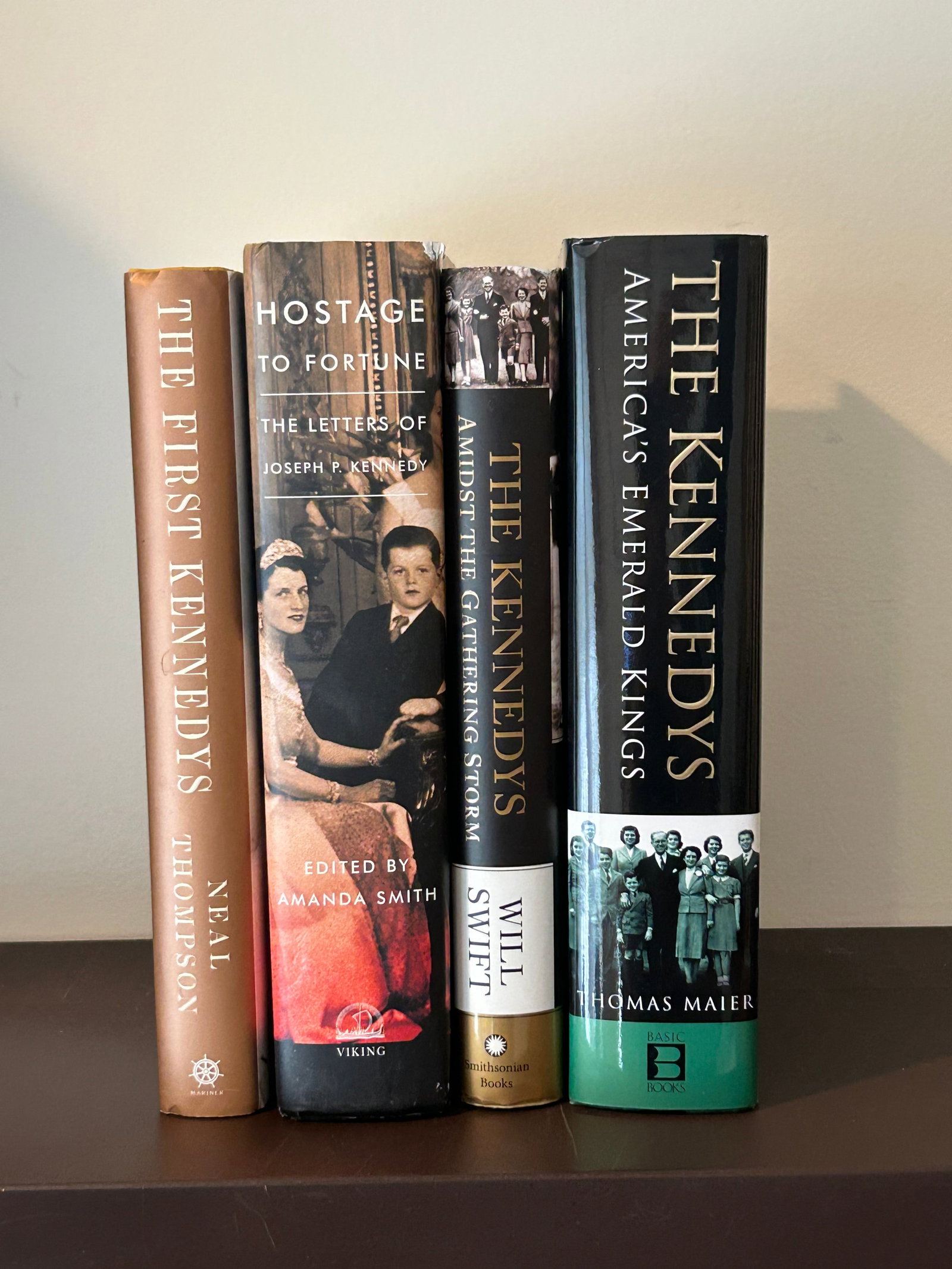 Kennedy Family Themed SIGNED First Editions: The First Kennedys by Neal Thompson SIGNED First Edition; Hostage To Fortune The letters Of Jospeh P. Kennedy edited by Amanda Smith SIGNED 7 inscribed First Edition; The Kennedys Amidst The Gathering