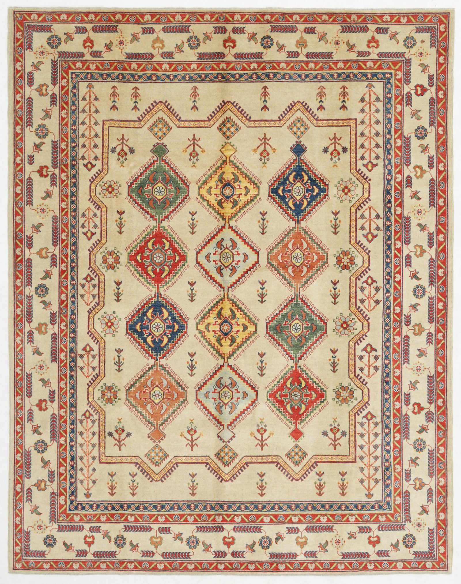 Hand Knotted Afghanistan Revival Wool Rug 8'2" x 10'5" (1 of 7)