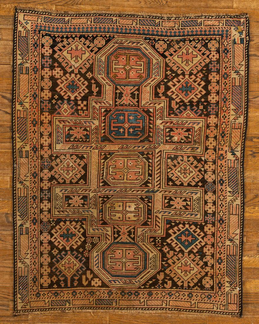 WOOL, Caucasian, BROWN (Rectangle) Origin: IRAN - Hand-knotted  "ANTIQUE" (1 of 5)