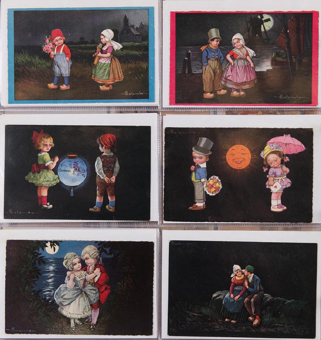 ILLUSTRATEURS. 459 cartes postales, thèmes divers.: ILLUSTRATEURS. 459 cartes postales, thèmes divers. Réunies dans un classeur à anneaux. V. Castelli, H. Cassiers, Colombo, M. B. Cooper, Phyllis Cooper, T. Corbella, Rie Cramer, Jean Dratz, Derendin