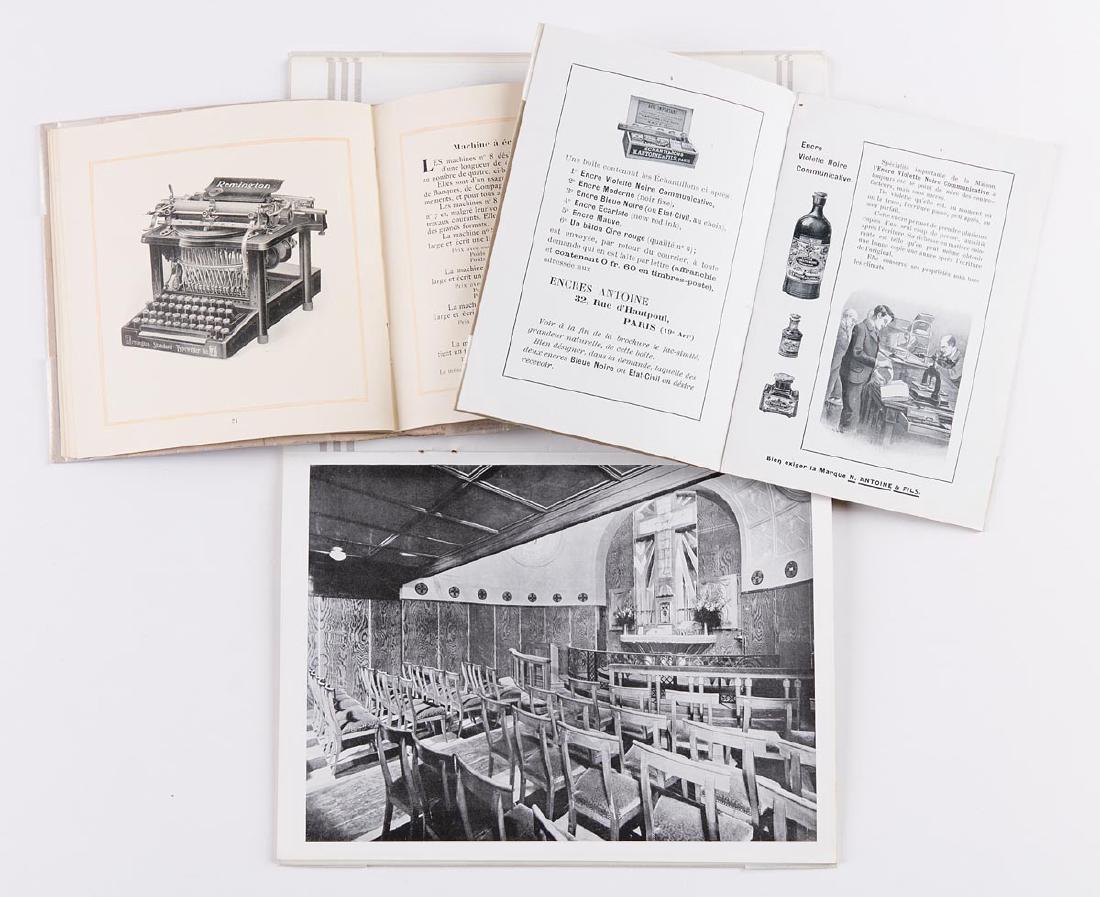 LOT de 10 catalogues commerciaux ou plaquettes publicit: LOT de 10 catalogues commerciaux ou plaquettes publicitaires, domaines divers. - Marc SIMON - Décoration générale. Paquebots. Paris, Imp. de Vaugirard, 1933. Plaquette publicitaire illustrée en no
