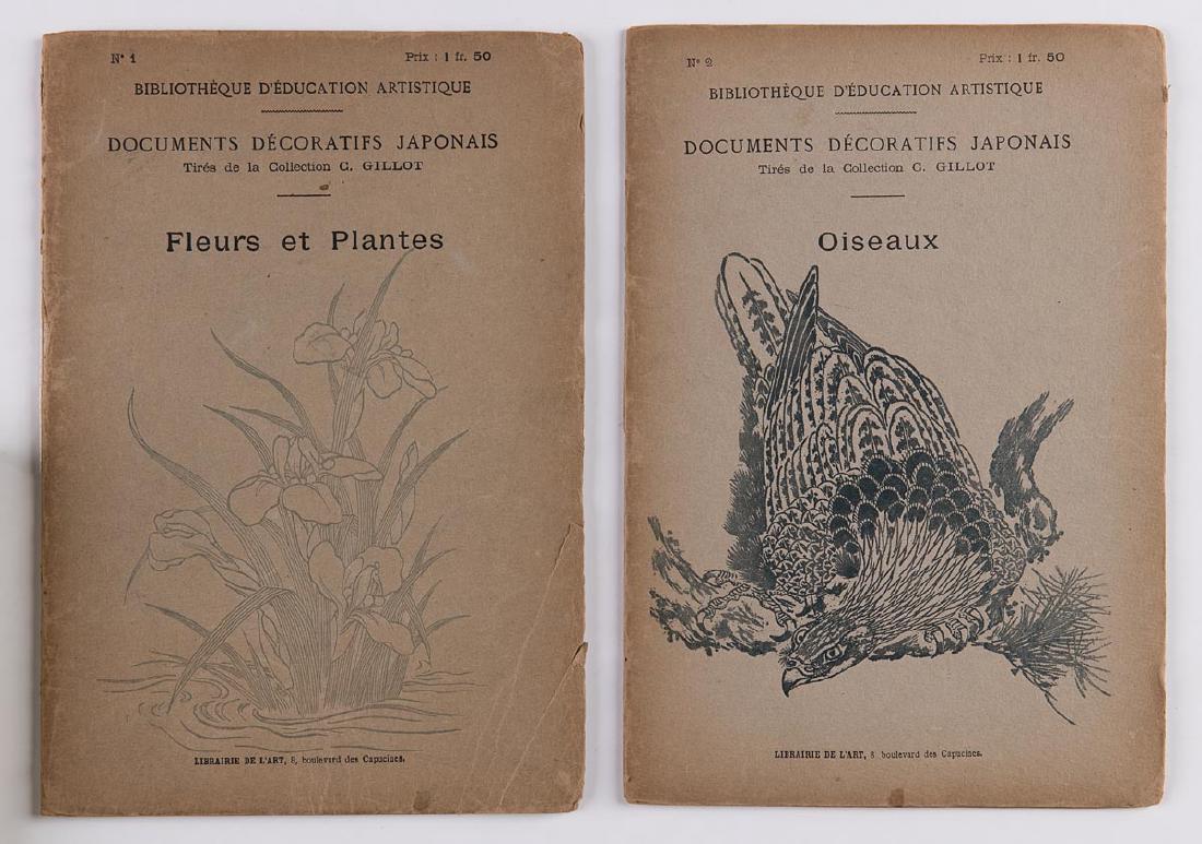 [JAPON] Documents décoratifs japonais tirés de la Colle: [JAPON] Documents décoratifs japonais tirés de la Collection C. Gillot. N° 1 [-8]. Paris, Librairie de l'Art, «Bibliothèque d'Education Artistique», s.d. [1894]. 8 fascicules in-8, brochés, pla