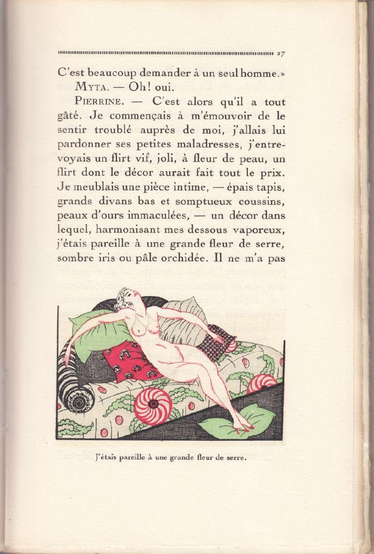 Lucie PAUL-MARGUERITE - Les Confidences libertines. Des: Lucie PAUL-MARGUERITE - Les Confidences libertines. Dessins de Marcel FRANÇOIS. Paris, L'Édition, (1922) In-8, broché (dos passé, petite déchirure au sommet du dos). Vignette page de titre et 43 