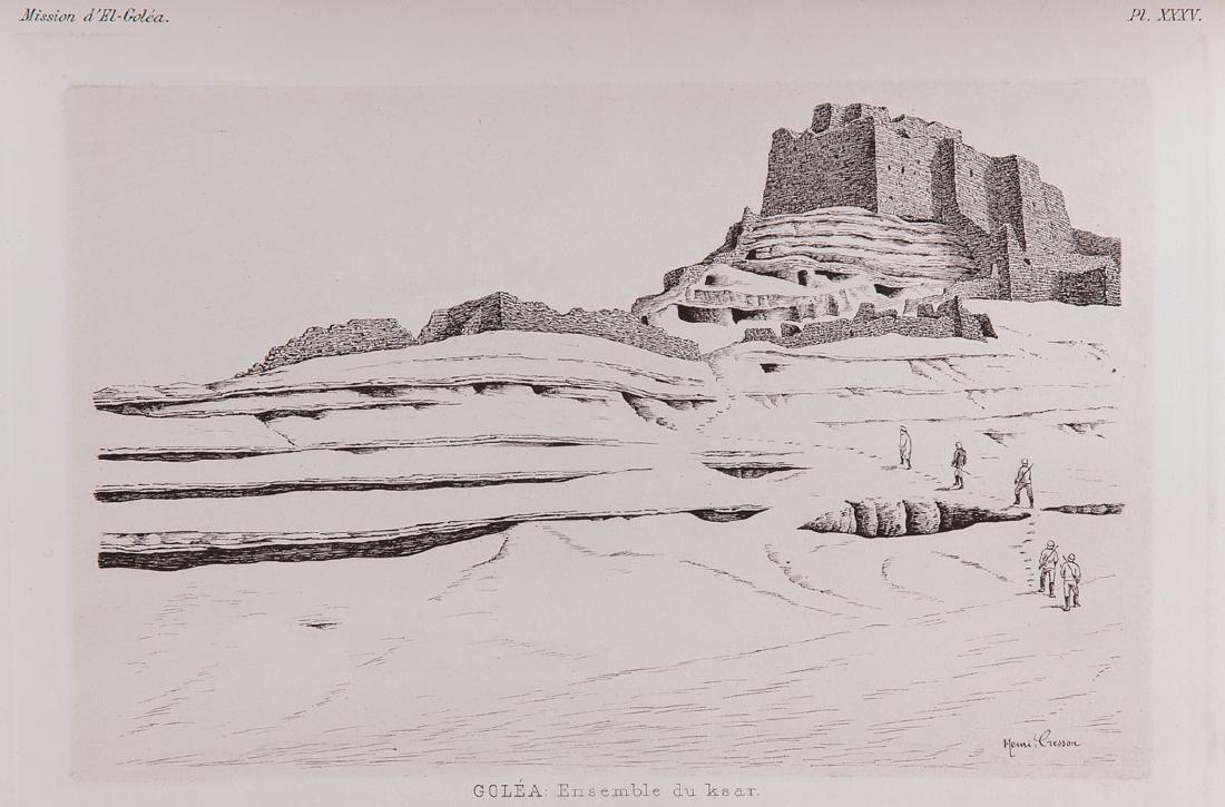 Auguste CHOISY - Chemin de fer transsaharien. Documents: Auguste CHOISY - Chemin de fer transsaharien. Documents relatifs à la Mission dirigée au Sud de l'Algérie. Planches [seules]. Paris, Imprimerie Nationale, 1890. In-4, broché (couverture souillée,