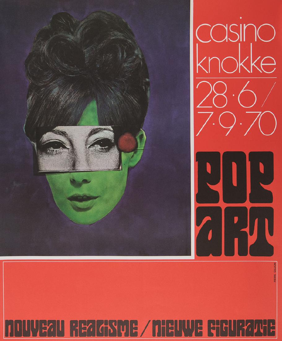 Pierre GILLION - Pop Art. Nouveau réalisme /: Pierre GILLION - Pop Art. Nouveau réalisme / Nieuwe figuratie. Sérigraphie. 53 x 44 cm. Affiche émise à l'occasion de l'exposition éponyme organisée au Casino de Knokke d