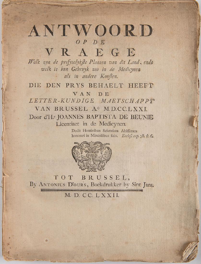 Ferdinand RAPÉDIUS DE BERG / SIMON-PIERRE ERNST /: Ferdinand RAPÉDIUS DE BERG / SIMON-PIERRE ERNST / JEAN DES ROCHES /FRANçOIS DU RONDEAU/JOANNES BAPTISTA DE BEUNIE/ - Lot de 5 mémoires académiques. Dates diverses. 5 volumes in-4, 
