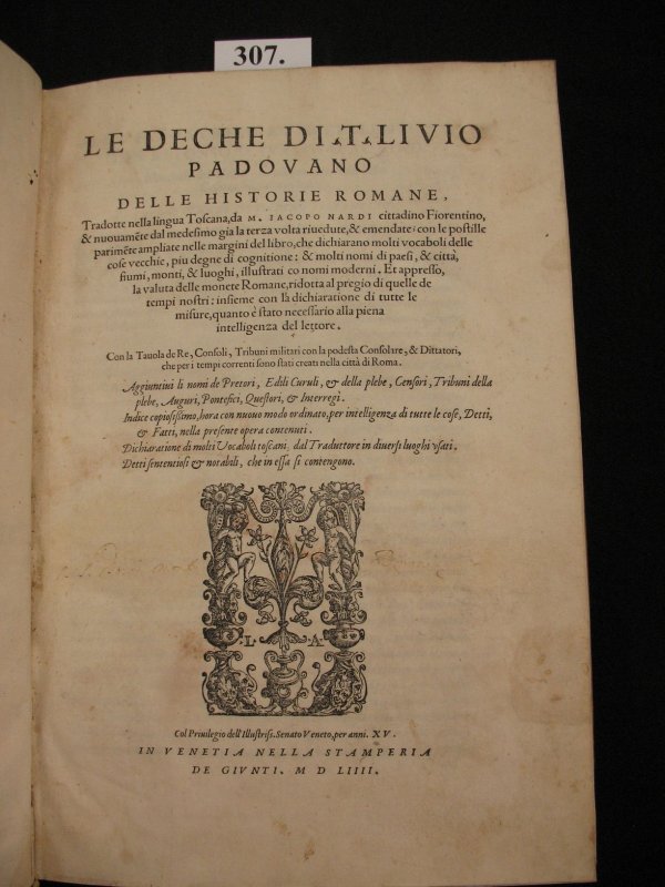 LIVIUS Titus deche historie romane 1554 Banzi