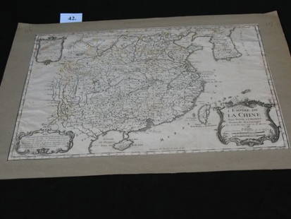 BELLIN Carte Map Chine China: BELLIN, Jacques-Nicolas (Paris, 1703 - Versailles, 1772) - L'Empire de la Chine [...]. Carte en noir et blanc tirée de "L'Histoire générale des Voyages". 1748. Titre dans un cartouche noir en bas