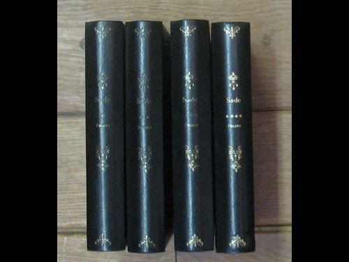 SADE, D.A.F. de - Théâtre. Préface de Jean-Jacque: SADE, D.A.F. de - Théâtre. Préface de Jean-Jacques Brochier. I [- IV]. Paris, Jean-Jacques Pauvert, (1970). 4 volumes petit in-12 carré, reliure d'édition. Forment les volumes 32 à 35 des Oeuvre