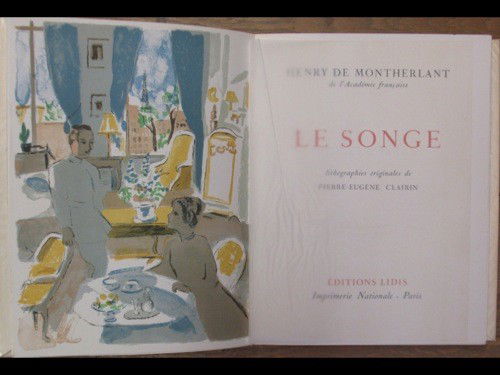 MONTHERLANT, Henry de - Oeuvre romanesque.: MONTHERLANT, Henry de - Oeuvre romanesque. Paris, Lidis, 1963. 8 volumes in-4, brochés, sous chemise et étui de l'éditeur. Lithographies originales de Pierre-Eugène Clairin, Guy Bardone, Walter S