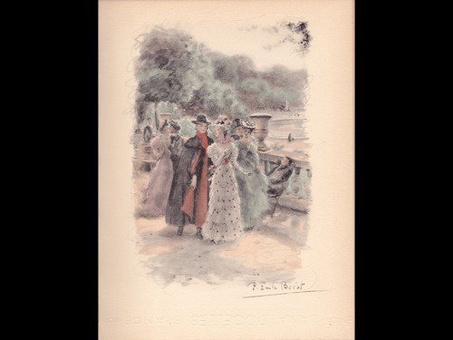 VERLAINE, Paul - Fêtes galantes. Illustr&ea: VERLAINE, Paul - Fêtes galantes. Illustrées de dessins originaux par P. E. BÉCAT. Paris, Le Livre de Qualité, (1953). Petit in-4, demi-maroquin vieux rose à coins, do