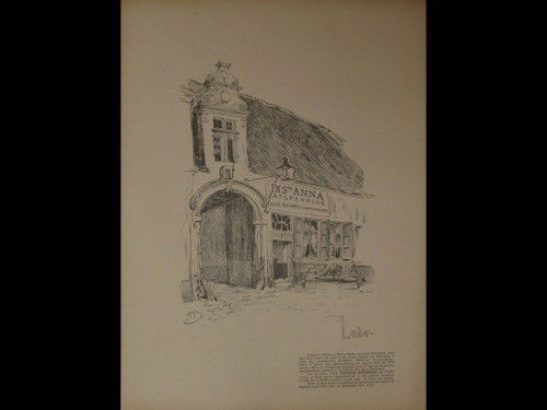 Armand HEINS - Vieux coins en Flandre. Flandre ori: Armand HEINS - Vieux coins en Flandre. Flandre orientale. 120 planches lithographiques originales originales. 1ère [-3e] livraison. Gand, N. Heins, 1900-1901. 3 livraisons in-folio, en feuilles, chem