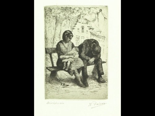 Kurt PEISER (ANVERS, 1887 - UCCLE, 1962) - D&eacut: Kurt PEISER (ANVERS, 1887 - UCCLE, 1962) - Déshérités. Eau-forte. 138 x 92 mm. Tirée sur Van Gelder Zonen. Signée dans la pierre. Titre en bas à gauche dans l