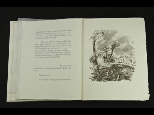 Arthur RIMBAUD - Une saison en enfer. [Illustratio: Arthur RIMBAUD - Une saison en enfer. [Illustrations de Luc-Albert MOREAU]. [Accompagné de:] Bethsaïda, la piscine des cinq galeries. Paris, Les Bibliophiles du Palais, (1955). 2 volumes i