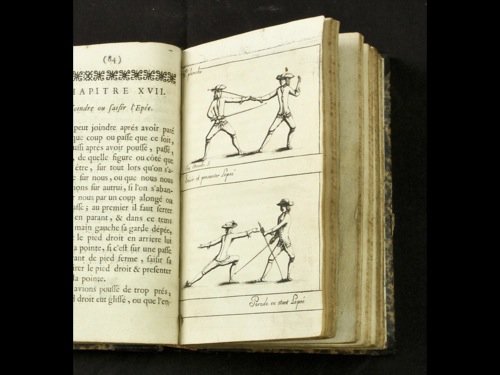LABAT L'Art en fait d'armes ou: LABAT - L'Art en fait d'armes ou de l'épée seule, avec les attitudes. Toulouse, J. Boude, 1696. [Relié avec, par le même:] Questions sur l'art en fait d'armes