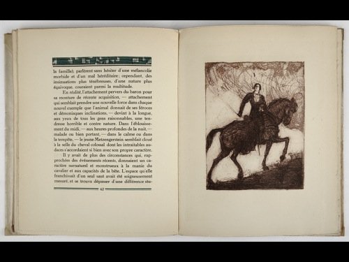 Edgar POE - Trois contes. Traduits par Charles Baudelai: Edgar POE - Trois contes. Traduits par Charles Baudelaire. Eaux-fortes de Émilien DUFOUR. Paris, René Kieffer, (1927). In-8, broché. 15 eaux-fortes hors texte tirées en bistre et vert, lettrines e