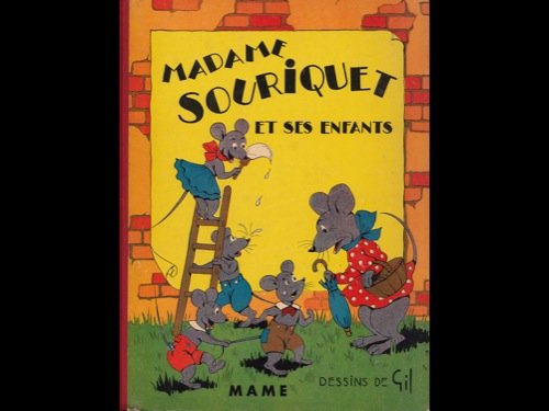 GIL PSEUDONYME DE GILBERT DAUPHIN - Madame Souriquet et: GIL PSEUDONYME DE GILBERT DAUPHIN - Madame Souriquet et ses enfants. Tours, Maison Mame, 1938. In-4, cartonnage d'édition illustré. Joints, 26 ouvrages pour enfants dont: - A. EBERHART-SOREL - Les M