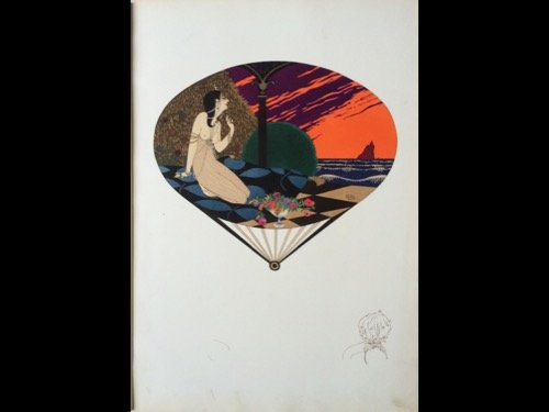 [Paul IRIBE - GEORGES BARBIER - GEORGES LEPAPE ]- L'Éve: [Paul IRIBE - GEORGES BARBIER - GEORGES LEPAPE ]- L'Éventail et la fourrure chez Paquin. Dessins de Paul IRIBE, Georges BARBIER, Georges LEPAPE. (Paris), (Maquet), (1911). In-folio, cartonnage de l'�
