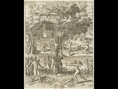 Léonard GAULTIER (CA. 1561- CA. 1635) D'APRÈS ANTOINE C: Léonard GAULTIER (CA. 1561- CA. 1635) D'APRÈS ANTOINE CARON (1521 - 1599) - Deux Cupidon se combattant dans un paysage. 1609. Estampe. Sujet: 235 x 187 mm. Nom des artistes en bas de gauche à droit