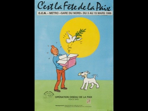 []Hergé et le monde de Tintin. Lot de 6 affiches.: []Hergé et le monde de Tintin. Lot de 6 affiches. Dimensions diverses. Conditions diverses.