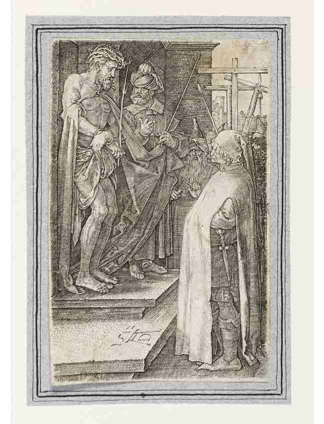 Albrecht DÜRER (Nuremberg, 1471 - Nuremberg, 1528) - Ec: Albrecht DÜRER (Nuremberg, 1471 - Nuremberg, 1528) - Ecce Homo. Épreuve d’un tirage tardif issue de la série consacrée à la Passion du Christ. Monogramme de l’artiste et date d’exécution d
