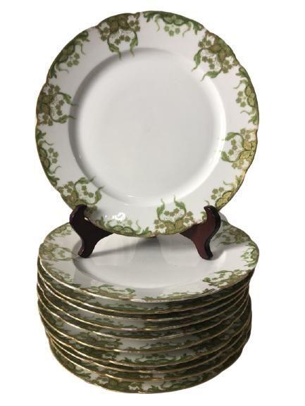 (11) VTG CH FIELD HAVILAND LIMOGES DINNER PLATES: (11) VTG CH FIELD HAVILAND LIMOGES DINNER PLATES -10.25" DIAMETER-LOT OF 11 PLATES-