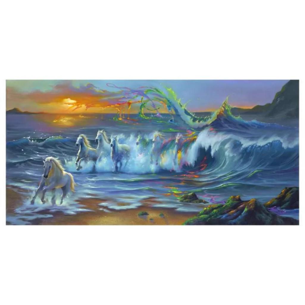 Jim Warren, "Living Color" Hand Signed by Artist LE Giclee on Canvas: Living Color" is an AP numbered, artist embellished limited edition giclee on canvas by Jim Warren. The piece is hand signed and accompanied by a certificate of authenticity. Measures approximately 18