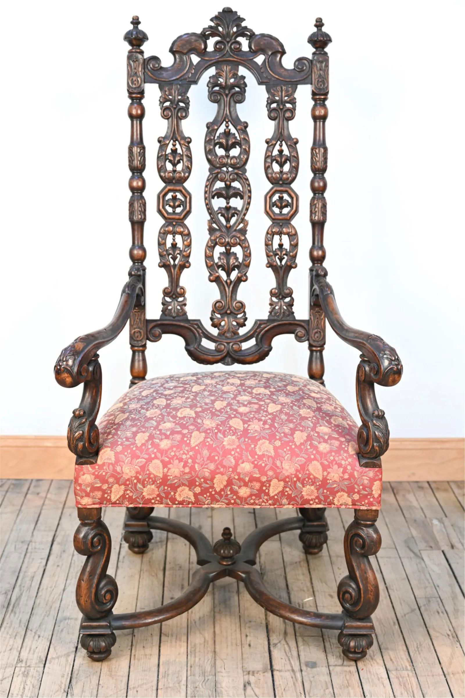 19TH C. CARVED GOTHIC ARM CHAIR (1 of 15)