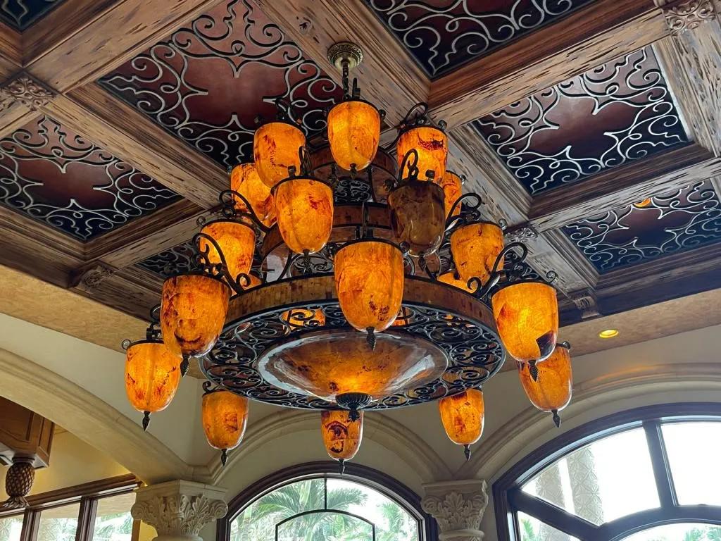 RENAISSANCE STYLE TORTOISE SHELL - GLOBE CHANDELIER (1 of 2)