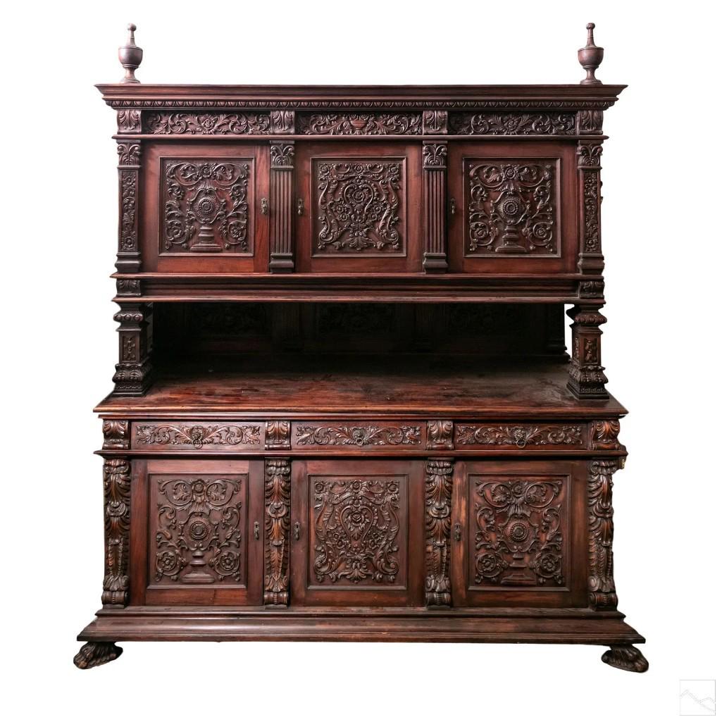 Magnificent 9' 10"  Medieval Gothic Revival Style Black Forest Cabinet (1 of 11)