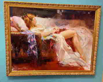 Pino  Daeni (1939-2010),  "Sweet Repose" Limited Edition Giclee on Canvas (1 of 4)