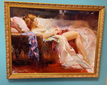 Pino  Daeni (1939-2010),  "Sweet Repose" Limited Edition Giclee on Canvas (1 of 4)