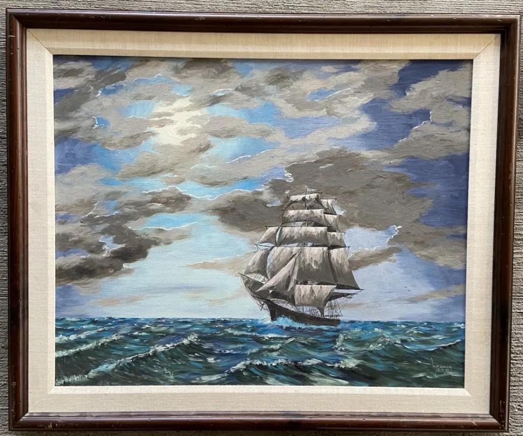 W. P UHLER, A Sailors's Moon (20th c Florida) (1 of 6)