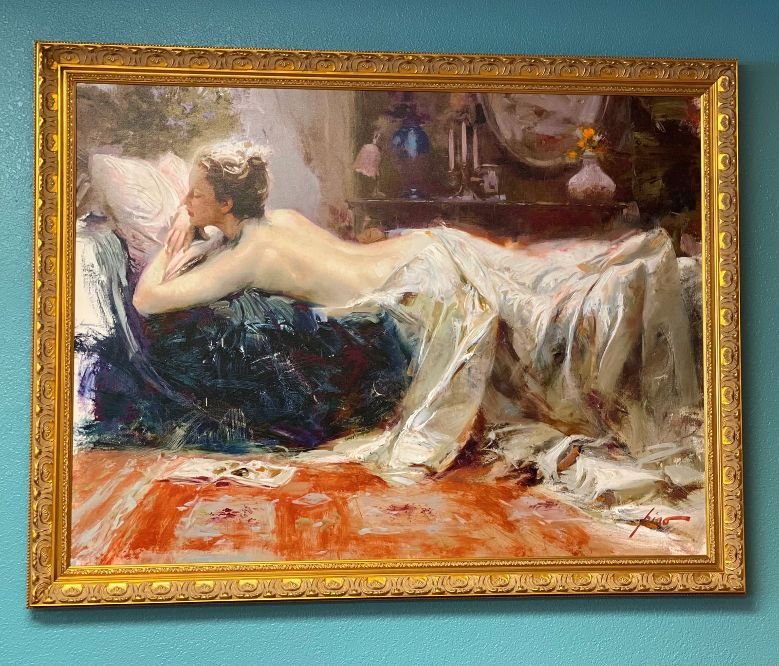 Pino Daeni (1939-2010), "Mystic Dreams" LE Artist Embellished Giclee on Canvas - Framed (1 of 4)