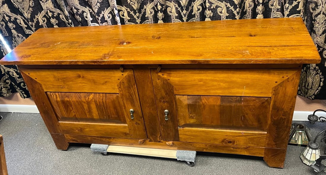 Solid Teak Wood Dresser: Solid Teak Wood Dresser - Good Used Condition - Some small nicks and scratches - Approximately 5.75 feet wide and 2.8 feet high
